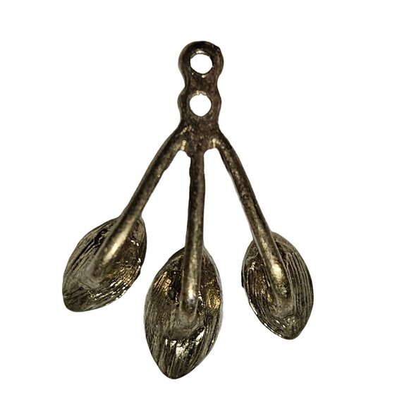 Vintage Boho Green Gemstone Leaf Pendant Silvertone Necklace Retro Jewelry Craft - Picture 3 of 4